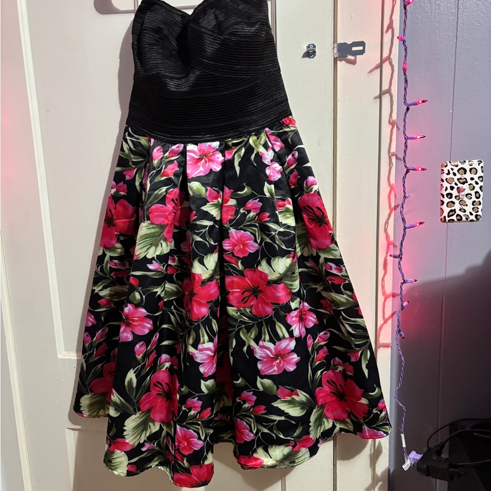 Floral Black and Pink Women's Skirt